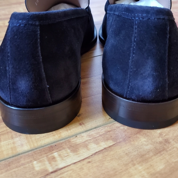 SOLD SALVATORE FERRAGAMO MEN'S ROLO 6 DARK BLUE BUC SUEDE LOAFERS SZ 9 EE - Picture 6 of 8